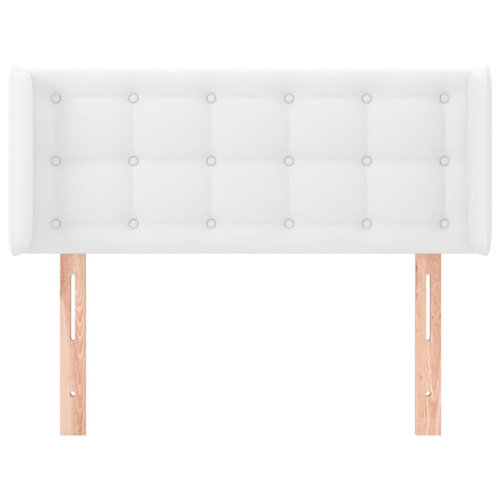 sengegavl med kanter 93x16x78/88 cm kunstlæder hvid