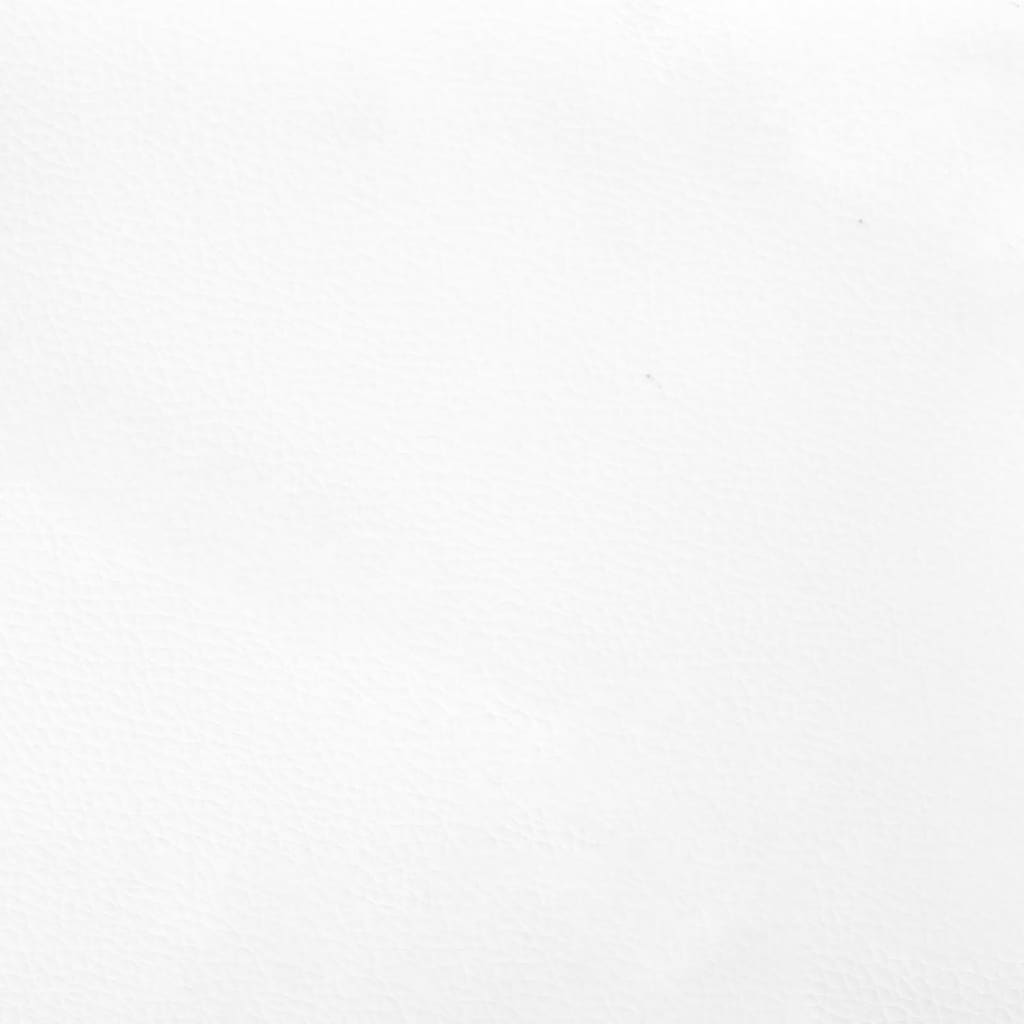 sengegavl med kanter 147x16x78/88 cm kunstlæder hvid