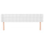 sengegavl med kanter 163x16x78/88 cm kunstlæder hvid