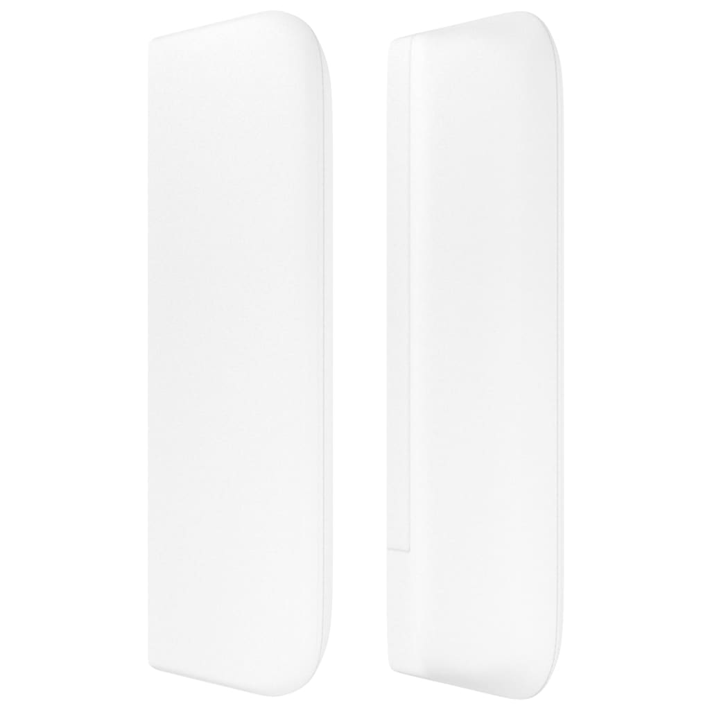 sengegavl med kanter 203x16x78/88 cm kunstlæder hvid