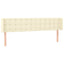 sengegavl med kanter 203x16x78/88 cm kunstlæder cremefarvet