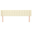 sengegavl med kanter 203x16x78/88 cm kunstlæder cremefarvet