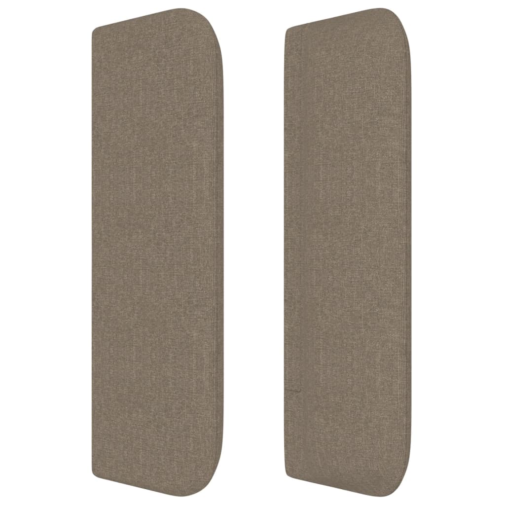 sengegavl med kanter 83x16x78/128 cm stof gråbrun