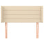 sengegavl med kanter 83x16x78/128 cm stof cremefarvet