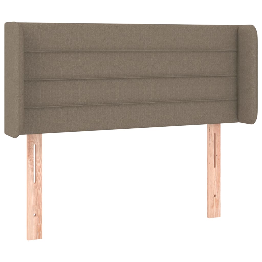 sengegavl med kanter 93x16x78/88 cm stof gråbrun