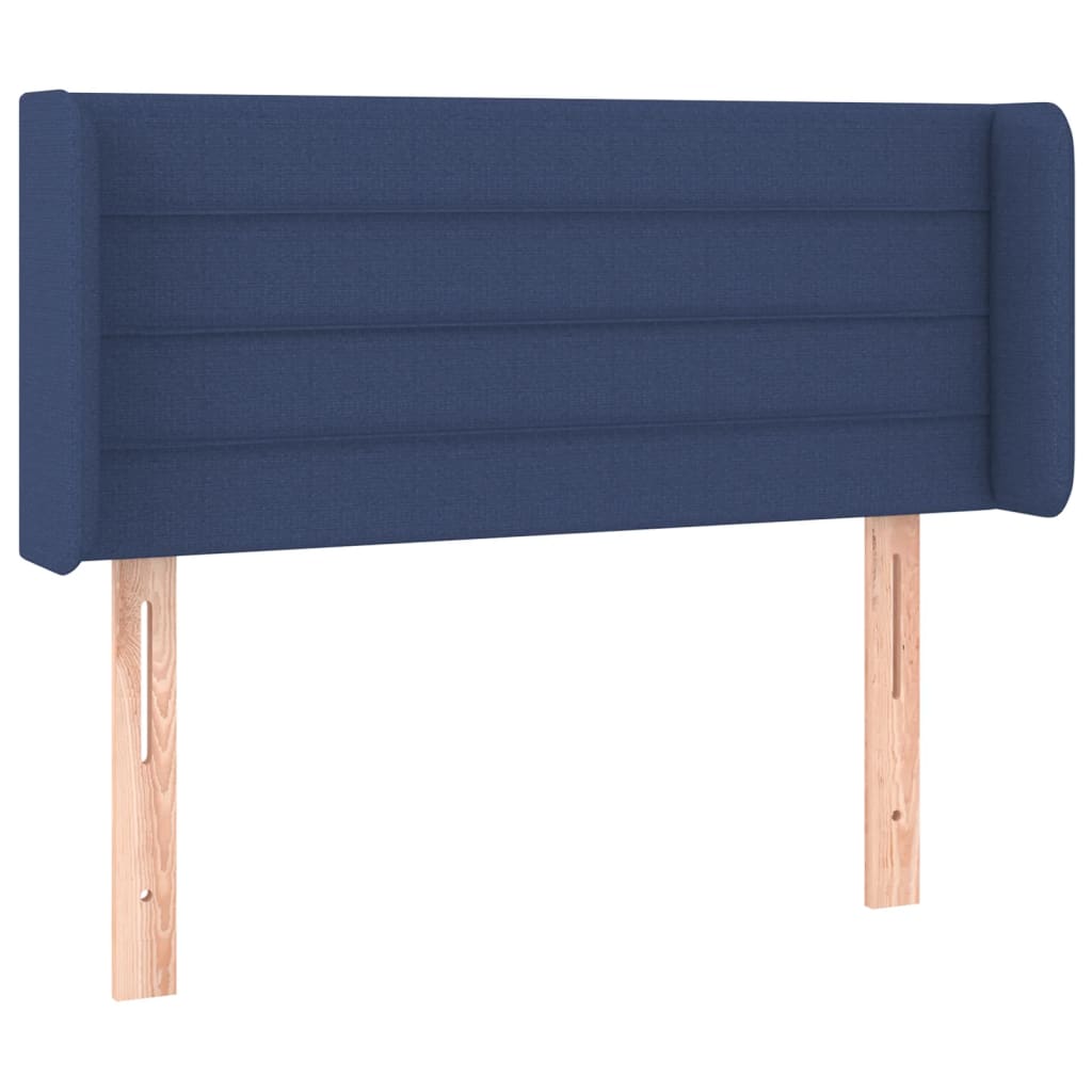 sengegavl med kanter 93x16x78/88 cm stof blå