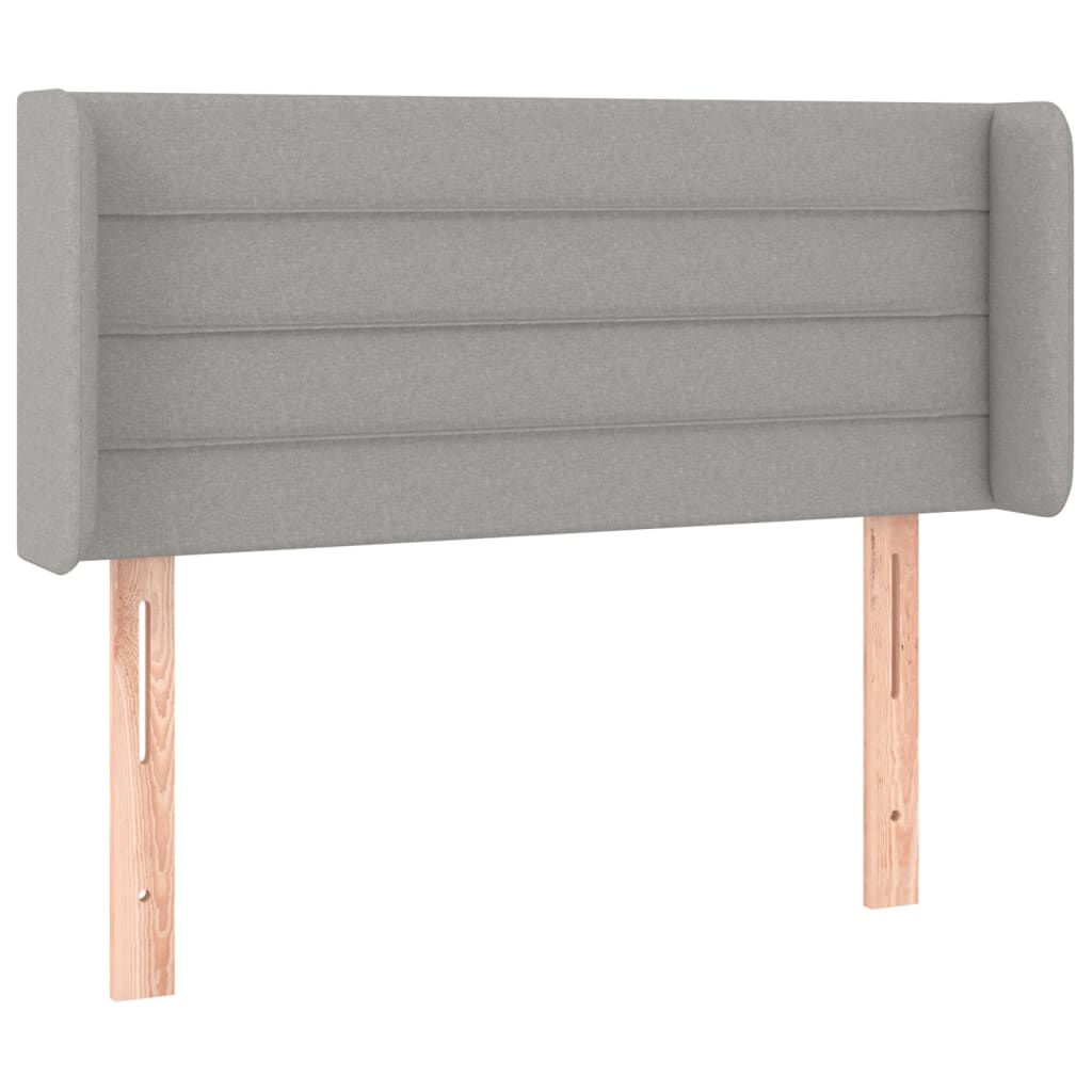 sengegavl med kanter 103x16x78/88 cm stof lysegrå