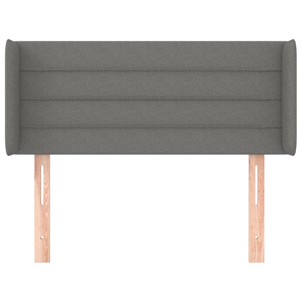 sengegavl med kanter 103x16x78/88 cm stof mørkegrå