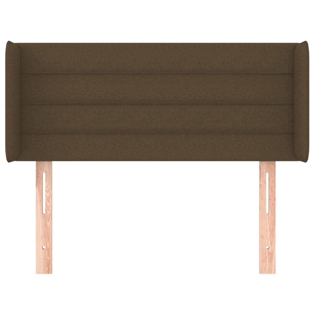 sengegavl med kanter 103x16x78/88 cm stof mørkebrun