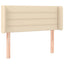 sengegavl med kanter 103x16x78/88 cm stof cremefarvet