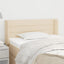 sengegavl med kanter 103x16x78/88 cm stof cremefarvet