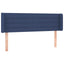 sengegavl med kanter 147x16x78/88 cm stof blå