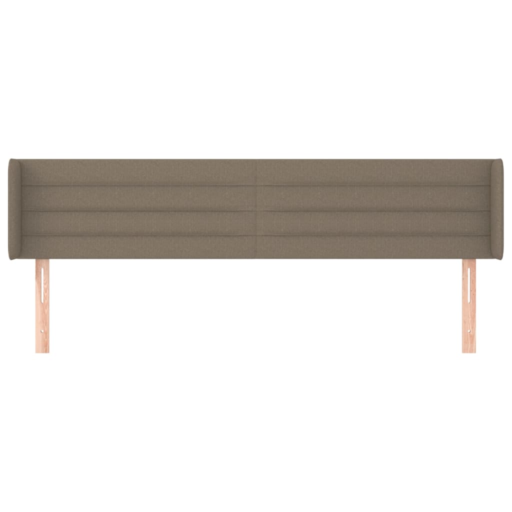 sengegavl med kanter 163x16x78/88 cm stof gråbrun