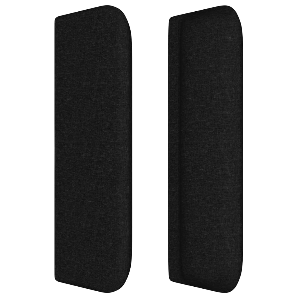 sengegavl med kanter 183x16x78/88 cm stof sort