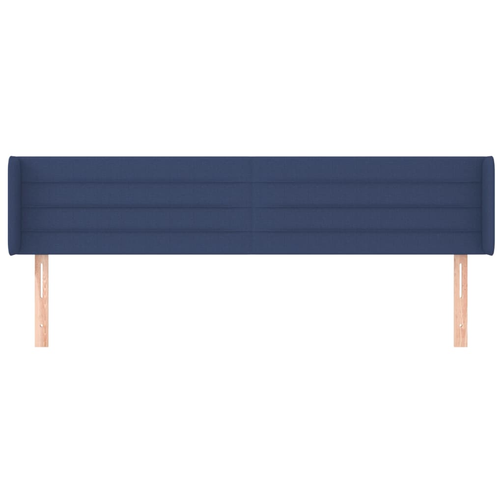 sengegavl med kanter 183x16x78/88 cm stof blå