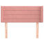 sengegavl med kanter 93x16x78/88 cm fløjl lyserød