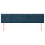 sengegavl med kanter 203x16x78/88 cm fløjl mørkeblå