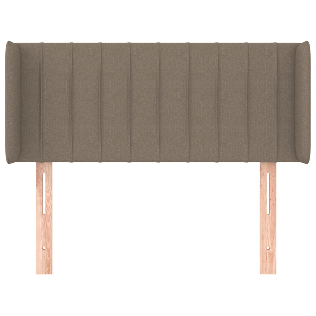 sengegavl med kanter 83x16x78/128 cm stof gråbrun