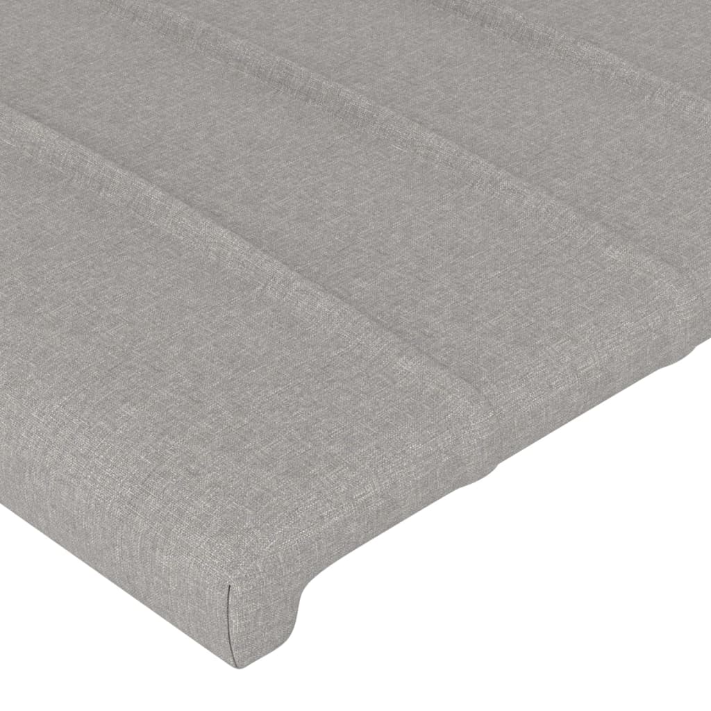 sengegavl med kanter 103x16x78/88 cm stof lysegrå