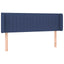 sengegavl med kanter 147x16x78/88 cm stof blå