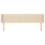 sengegavl med kanter 163x16x78/88 cm stof cremefarvet