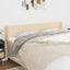 sengegavl med kanter 163x16x78/88 cm stof cremefarvet
