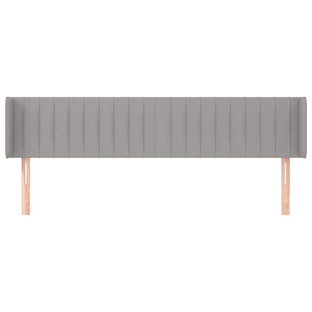 sengegavl med kanter 183x16x78/88 cm stof lysegrå