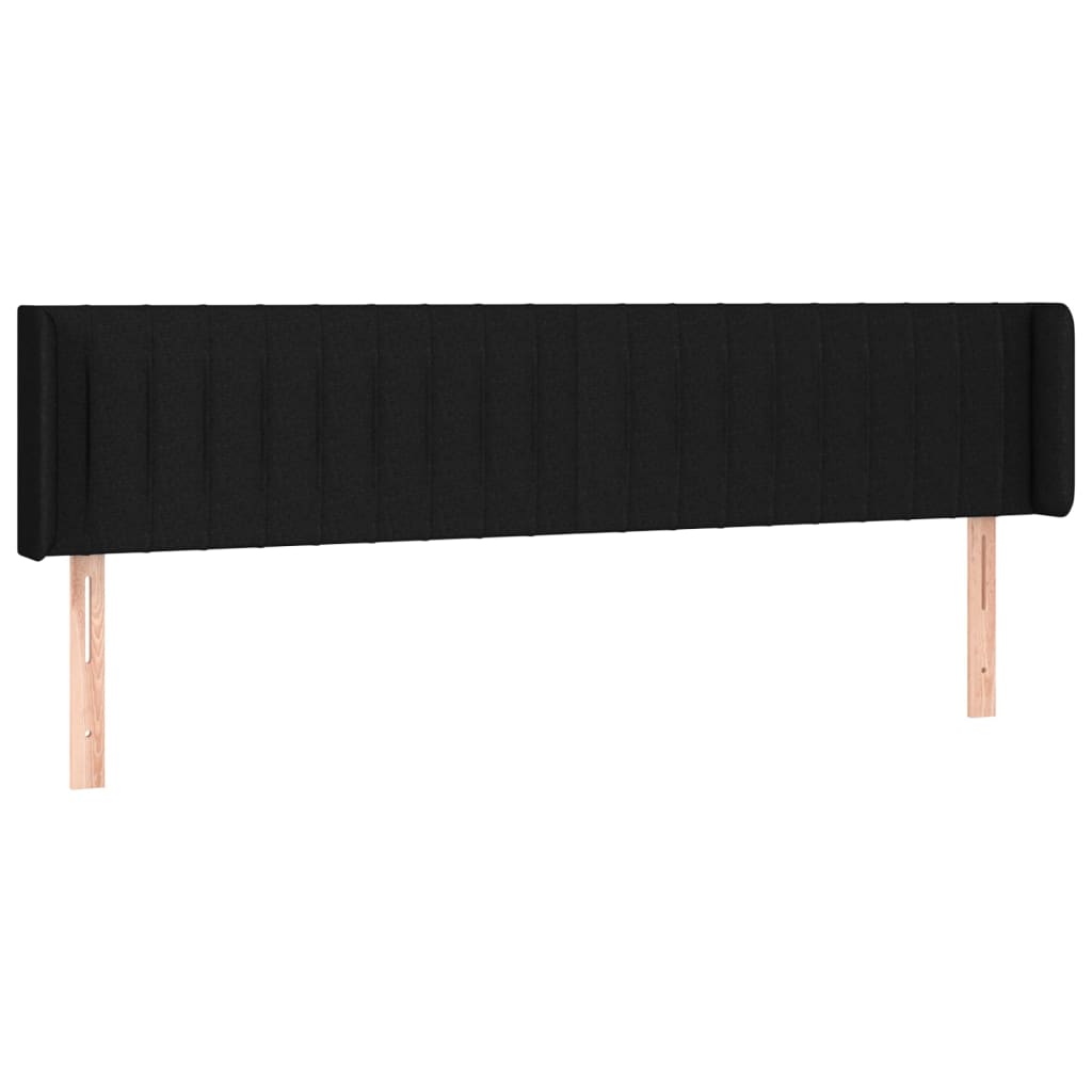 sengegavl med kanter 183x16x78/88 cm stof sort