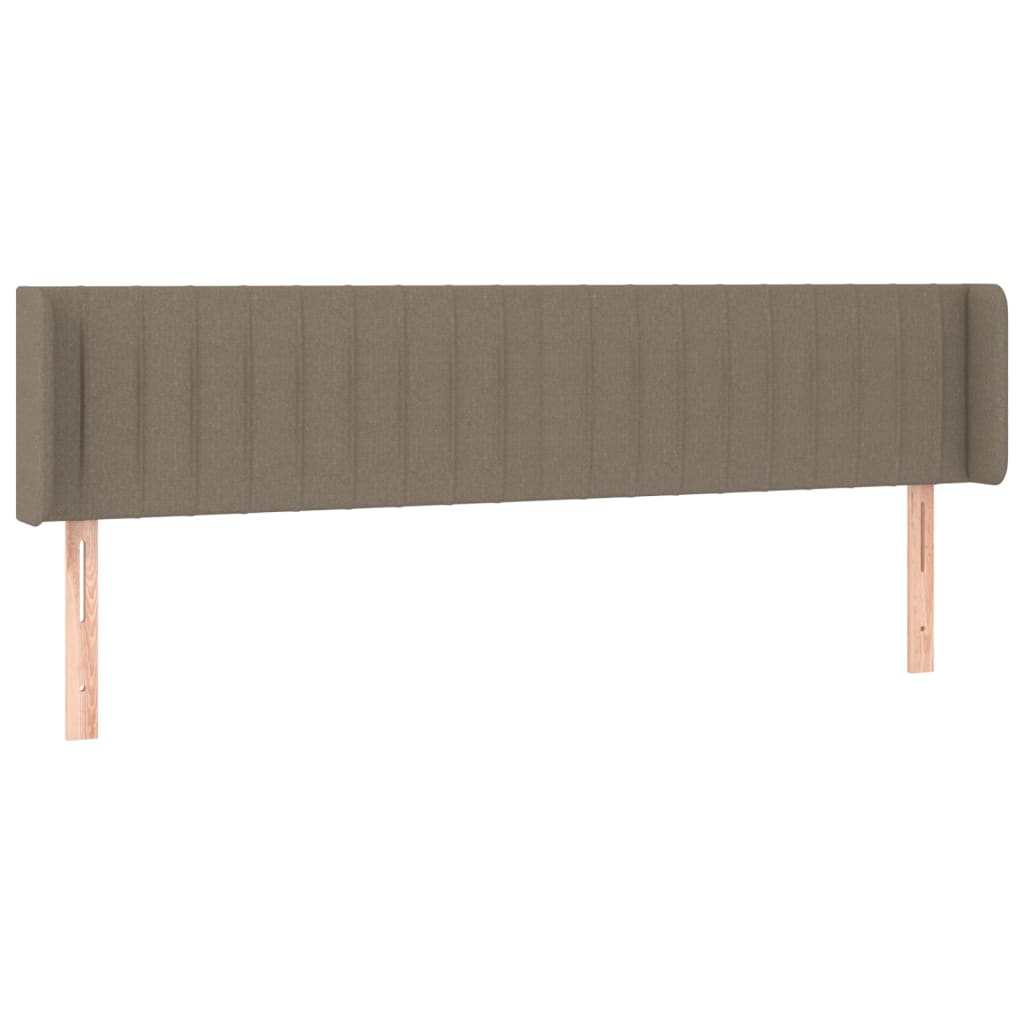 sengegavl med kanter 183x16x78/88 cm stof gråbrun