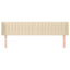 sengegavl med kanter 183x16x78/88 cm stof cremefarvet