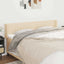 sengegavl med kanter 183x16x78/88 cm stof cremefarvet