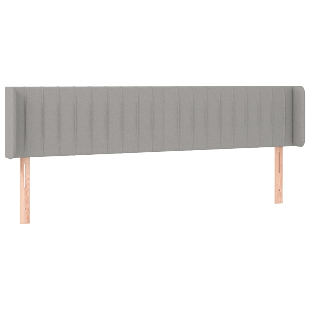 sengegavl med kanter 203x16x78/88 cm stof lysegrå