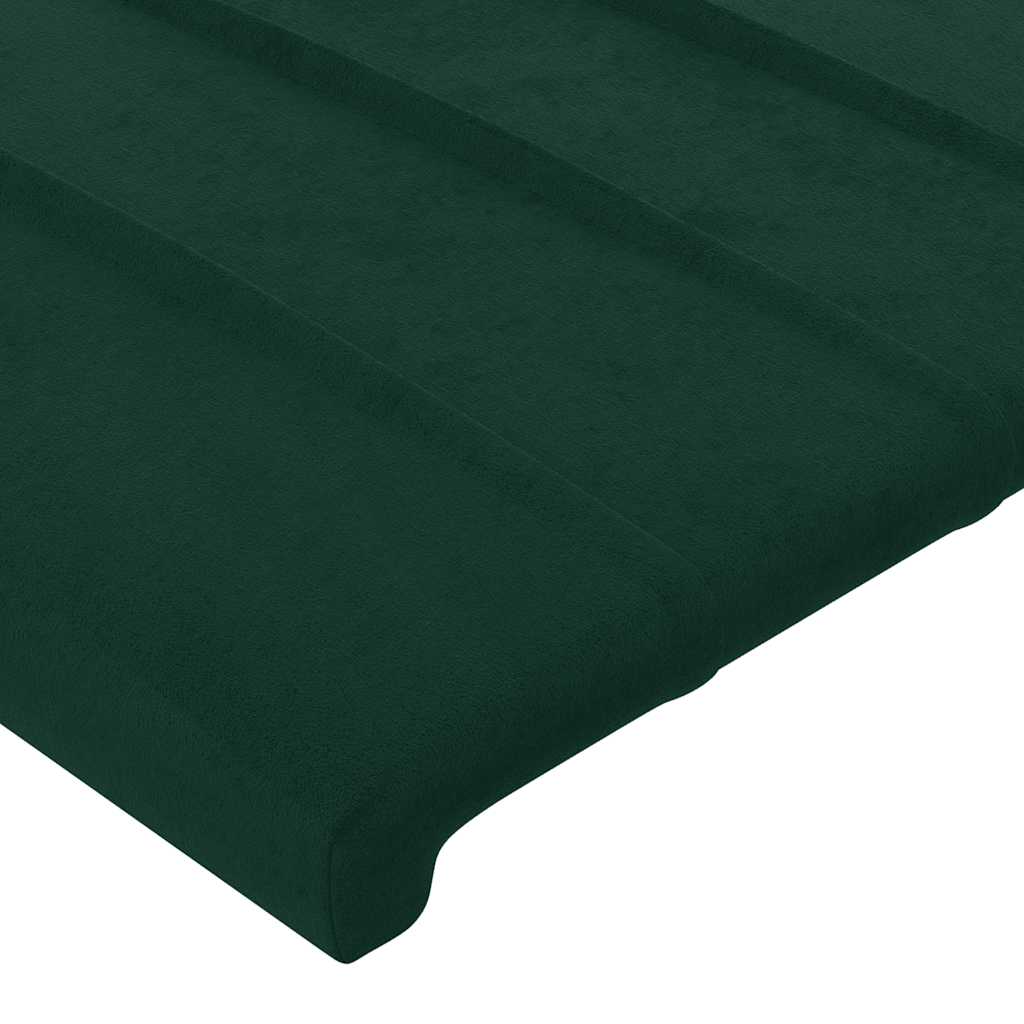 sengegavl med kanter 83x16x78/88 cm fløjl mørkegrøn