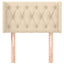 sengegavl med kanter 83x16x78/128 cm stof cremefarvet