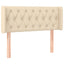 sengegavl med kanter 103x16x78/88 cm stof cremefarvet
