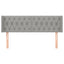 sengegavl med kanter 147x16x78/88 cm stof lysegrå