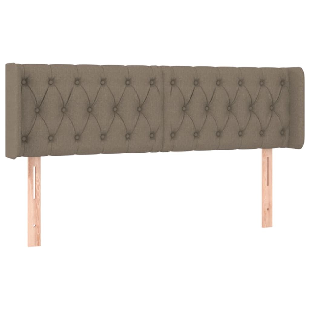 sengegavl med kanter 147x16x78/88 cm stof gråbrun