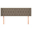 sengegavl med kanter 147x16x78/88 cm stof gråbrun