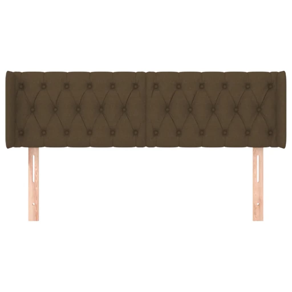 sengegavl med kanter 163x16x78/88 cm stof mørkebrun