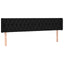 sengegavl med kanter 203x16x78/88 cm stof sort