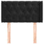 sengegavl med kanter 83x16x78/88 cm fløjl sort