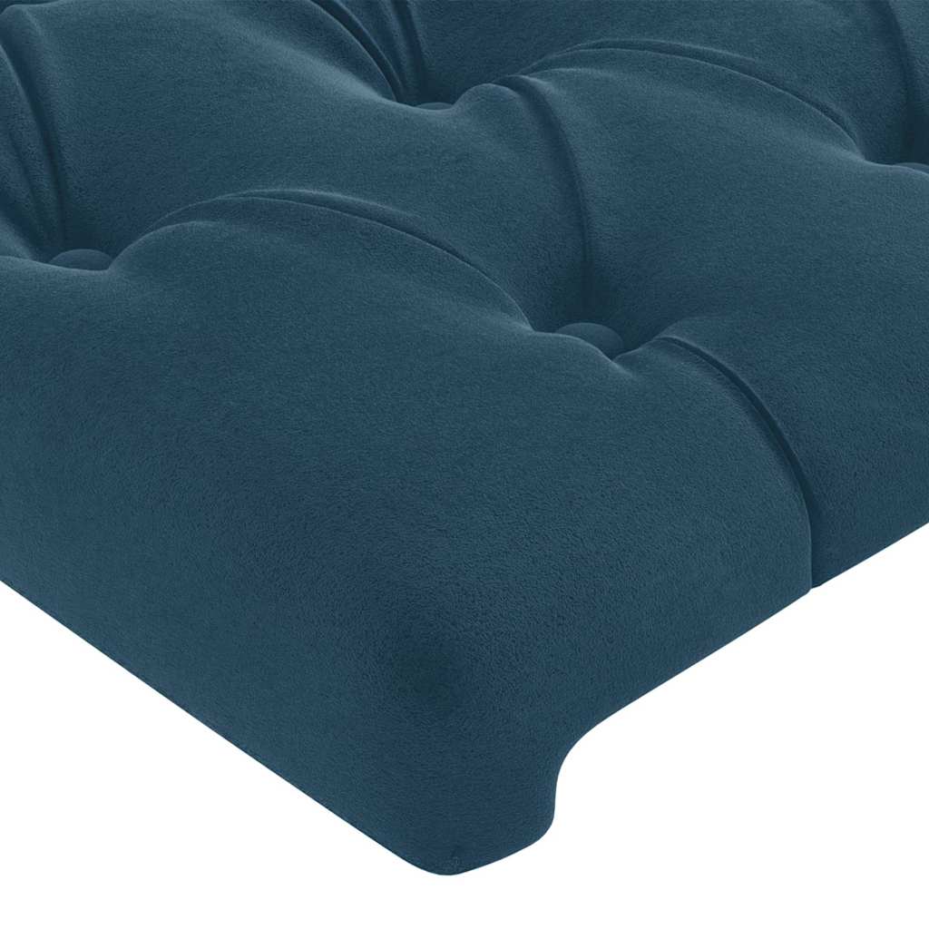 sengegavl med kanter 183x16x78/88 cm fløjl mørkeblå