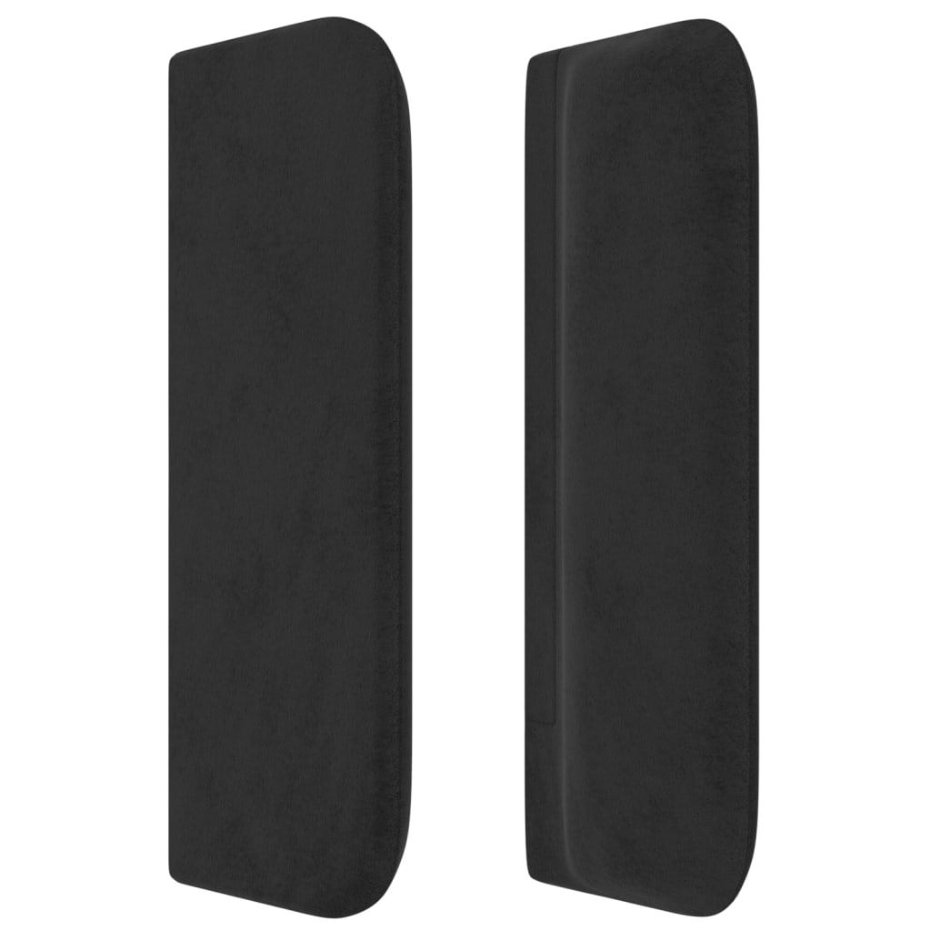sengegavl med kanter 203x16x78/88 cm fløjl sort