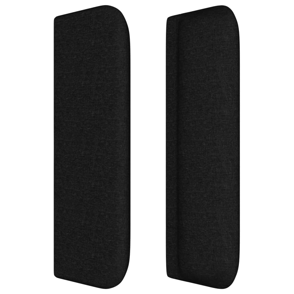 sengegavl med kanter 83x16x78/128 cm stof sort