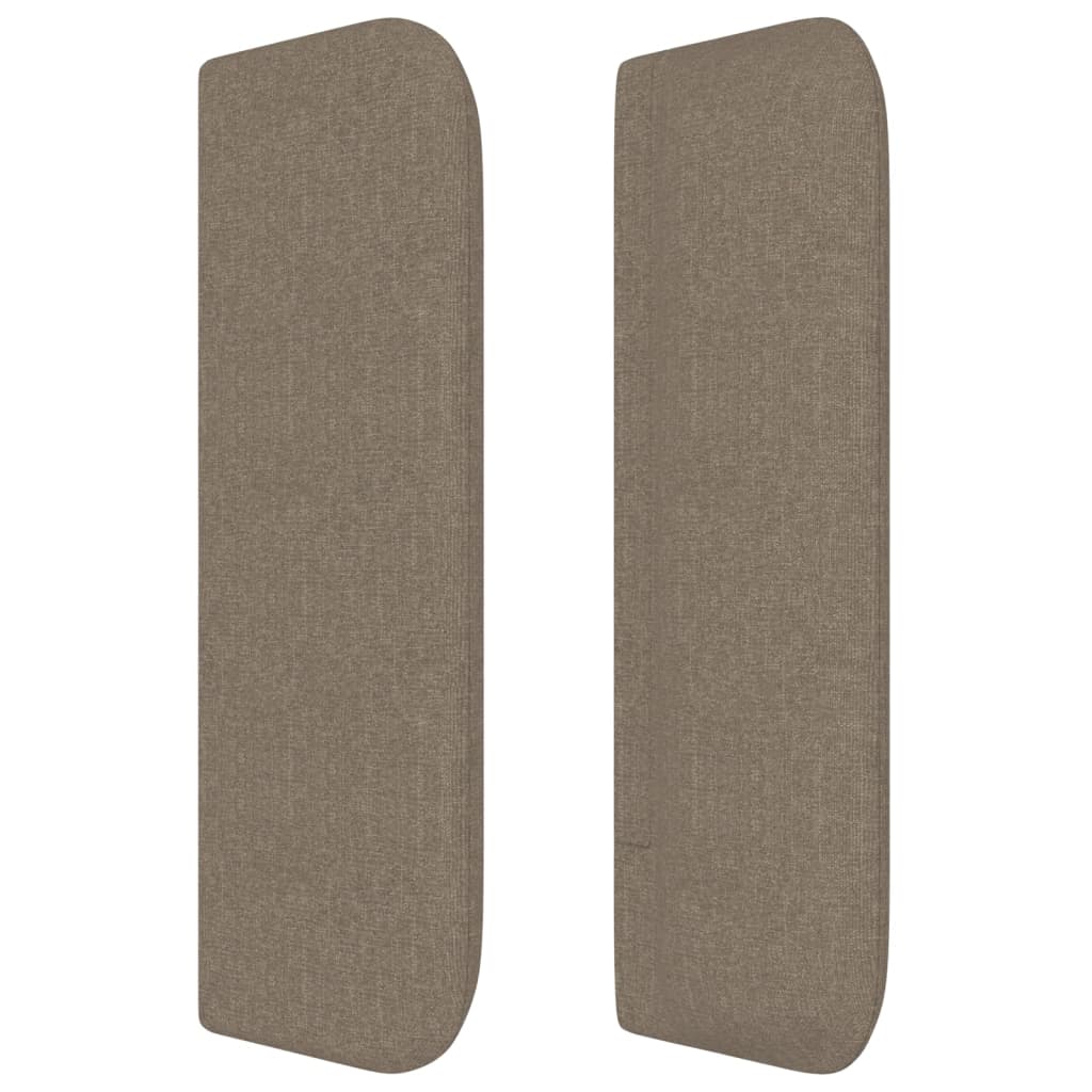 sengegavl med kanter 93x16x78/88 cm stof gråbrun