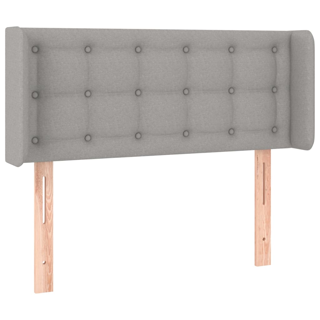 sengegavl med kanter 103x16x78/88 cm stof lysegrå