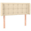 sengegavl med kanter 103x16x78/88 cm stof cremefarvet