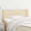 sengegavl med kanter 103x16x78/88 cm stof cremefarvet