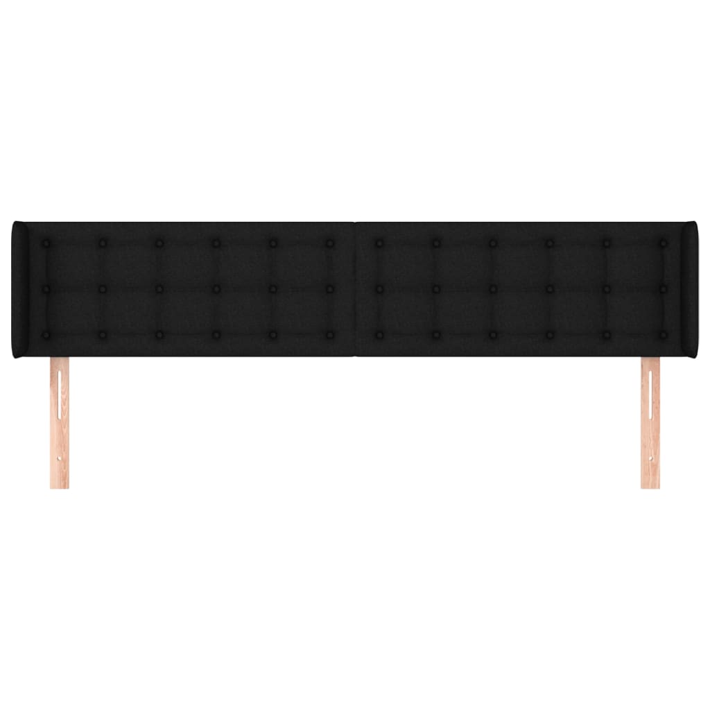 sengegavl med kanter 163x16x78/88 cm stof sort