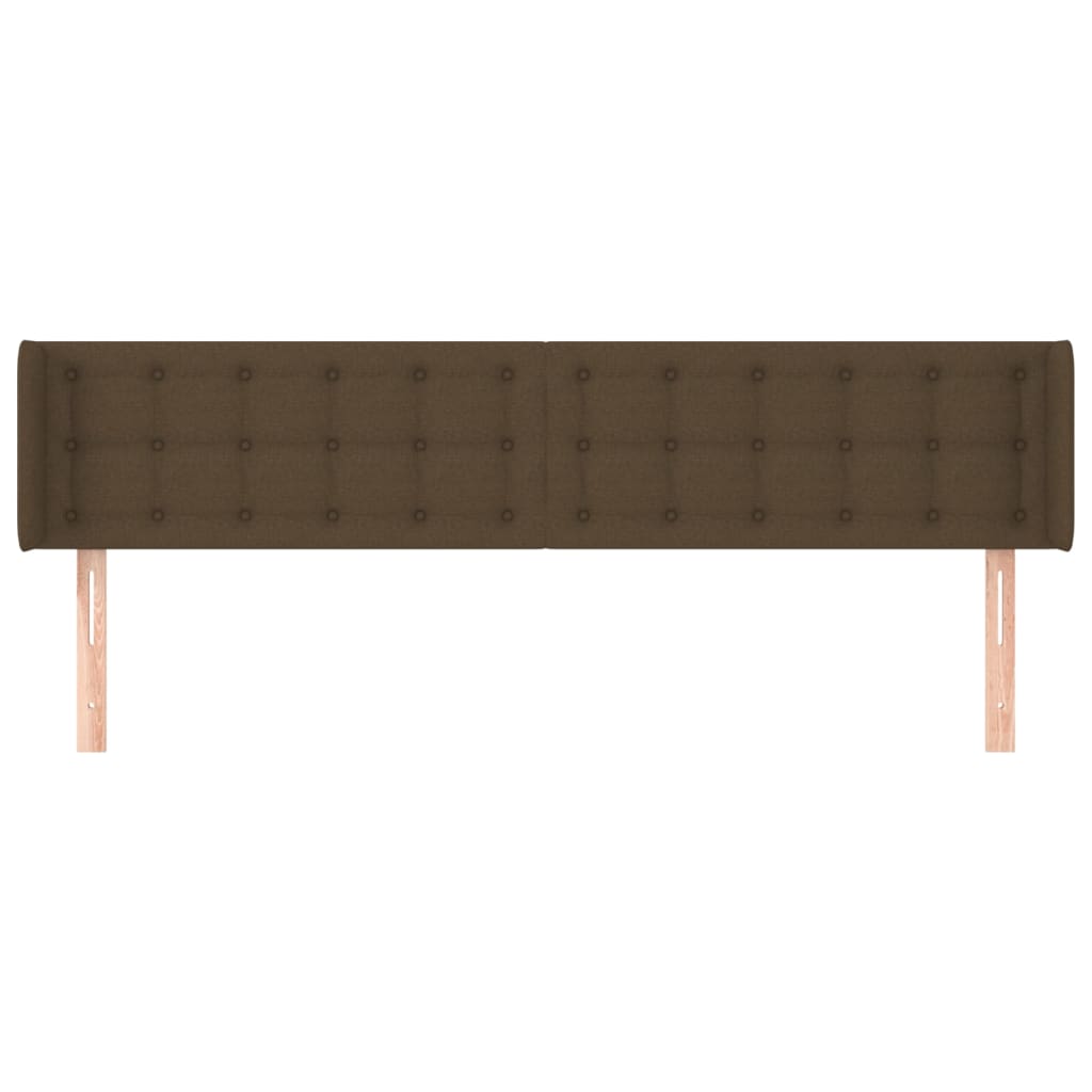 sengegavl med kanter 163x16x78/88 cm stof mørkebrun